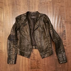 Express Faux Leather Rivet Studded Jacket